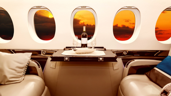 Interior of private jet
